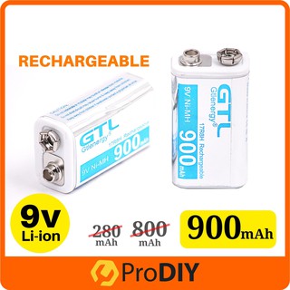 GTL 9V Ni-MH Rechargeable Battery 900mAh Last Longer then 800mAh 280mAh ( 2pcs / Wholesale ) (1)