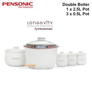 Pensonic PDB-453 Double Boiler with 1+3 Ceramic Pot - Longevity Series