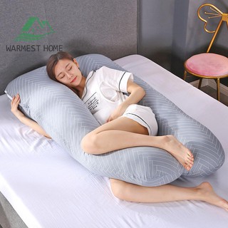🏡warm🏡U Shaped Pregnancy Side Sleeper Pregnant Women Striped Sleeping Support Pillow Home Supplies (1)