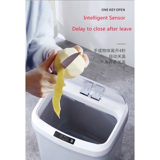 Smart Dustbin Kitchen Electronic Touch or Beatv to Open 15L Automatic Anti Odor Kitchen Trash Can 4 Color for Choice