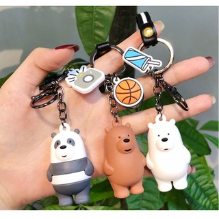 We Bare Bears Cubile key chain pendant cute three bear matching bag DIY pendant