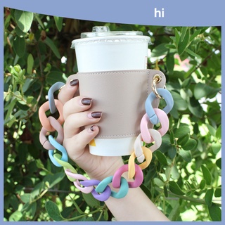 HI HOMES Japan and South Korea milk tea cup leather protective cover Fashion Bracelet coffee cup leather cover portable comfortable milk tea coffee cover
