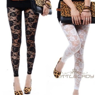 ADT-New Fashion Women´s Lace Leggings Sexy Rose Print Pants