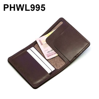 Unique Minimalist Genuine Leather Wallet Fit Money And Brown Cards - PHWL995