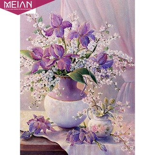 Meian Full DIY 5D Diamond Embroidery Diamond painting flower Room decoration