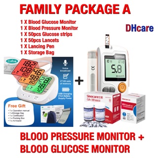 Blood Glucose Monitor with Blood Pressure Monitor Set Mesin Chek Gula dan Mesin Tekanan Darah
