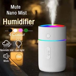 Portable Home Air Humidifie USB LED Light Humidifier for Car&Office Aroma Air purifier Ultrasonic Mist Gift 加湿器220ml