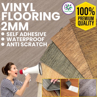 [Ready Stock] 2mm & 2.2mm Self Adhesive Luxury Vinyl Flooring PVC (Box) Korean Quality 6x36inch16pcs/24sqft
