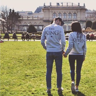 Couple Shirt The King And His Queen Grey Couple T-Shirt Ready stock