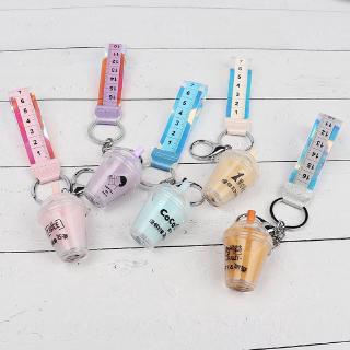 [HOT]Pearl milk tea keychain pendant, cute girl heart creative floating oil tea bag[YSK]