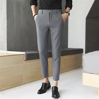 🔥 🔥Men's Pants Simple Slim Fit Smooth Straight Handsome Casual Business Pants