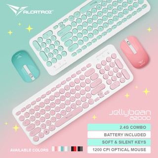 Alcatroz Jellybean A2000/ME K06 2.4G Wireless Keyboard and Mouse Free Mousemat