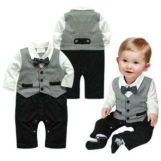 Baby Boy Gentleman Suit Clothing Set Vest + Long Sleeve Shirt + Long Pant (3pcs)