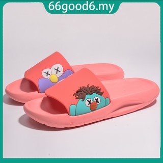 Ready Stock Kaws Cartoons Fashion Women's Home Shoes Summer Waterproof Room Selipar Indoor House Slippers Wanita Plus Size