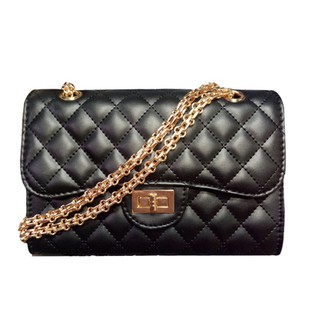 Premium Quilted Cross Body Black Chain Sling Bag