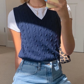 Korean Knitwear Solid Casual Sleeveless Sweater Vest Preppy Style Knitted Camisoles Ladies Vintage Streetwear Fashion 2020 (1)