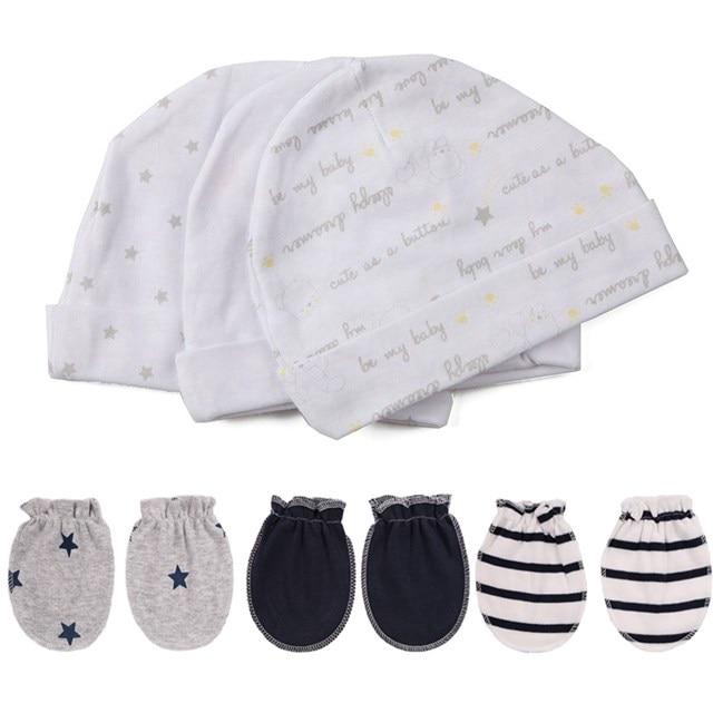 Baby 100%Cotton Anti-Scratch Mittens 6M Unisex mittens newborn hats and gloves