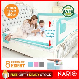 NARIO [ CLEAR STOCK ] [ WAREHOUSE SALES ] 1pc 150/180/200cm Anti-fall 8 Adjustable Height Vertical Kid Crib Safety Guard