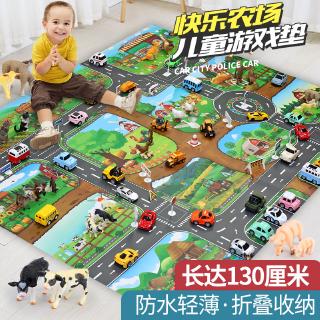 Mainan kanak-kanak 130 * 100 gembira ladang simulasi peternakan pengangkutan tempat letak kereta tempat permainan tikar merangkak tikar
