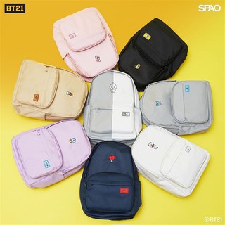 Kpop SPAO Official BTS BT21 Backpack Cartoon Embroidery Oxford Cloth Bag
